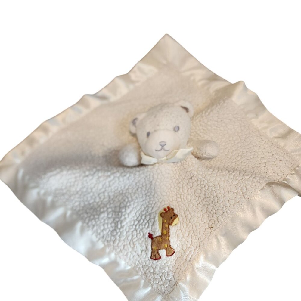 Tiddliwinks Teddy Bear Giraffe Cream Baby Security Blanket Lovey Rattle Sherpa